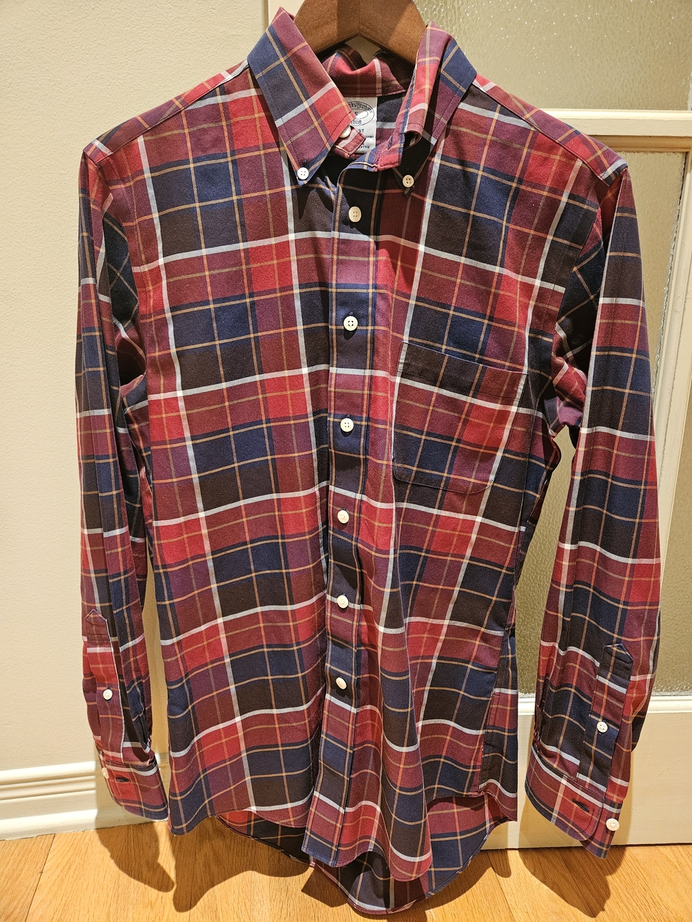 Brooks Brothers Red & Navy Plaid Button-Down Shirt